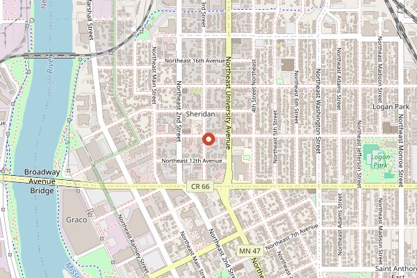 Map showing The Anchor Fish and Chips in Minneapolis