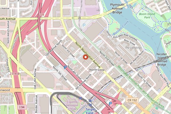 Map showing Dogwood Coffee Co in Minneapolis