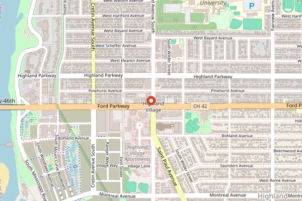 Map showing Quixotic Coffee in Minneapolis