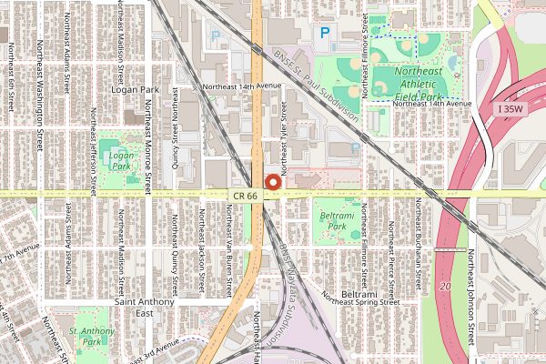 Map showing Spyhouse Coffee Roasters in Minneapolis