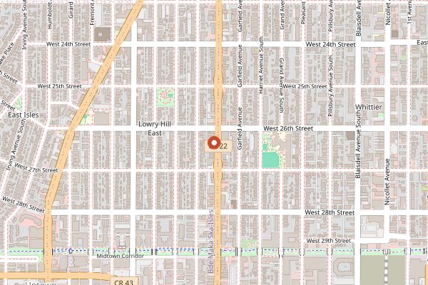 Map showing French Meadow Bakery and Cafe in Minneapolis