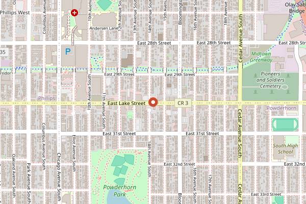 Map showing Quruxlow Restaurant in Minneapolis