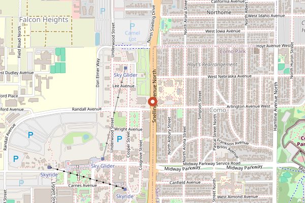 Map showing Minnesota State Fair in Minneapolis