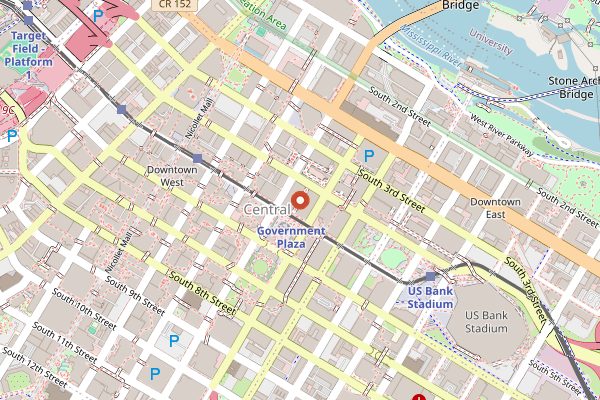 Map showing Uptown Art Fair in Minneapolis