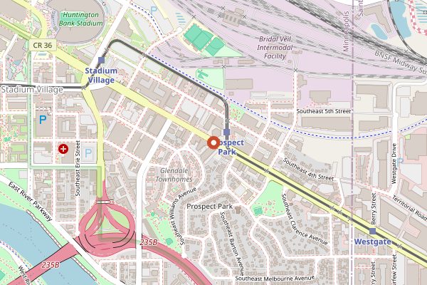 Map showing Restaurant Alma in Minneapolis