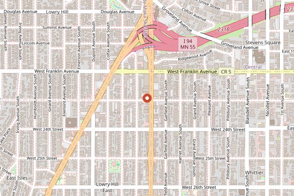 Map showing Bebe Zito in Minneapolis