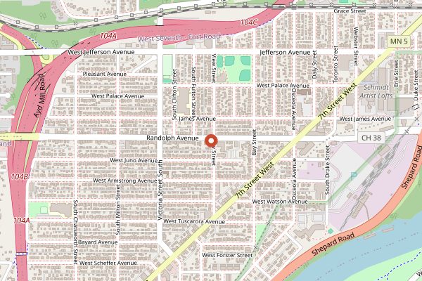 Map showing Mucci's Italian in Minneapolis