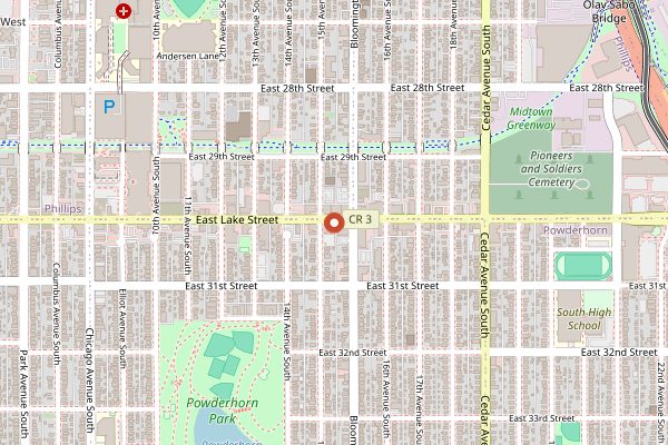 Map showing Taco Taxi in Minneapolis