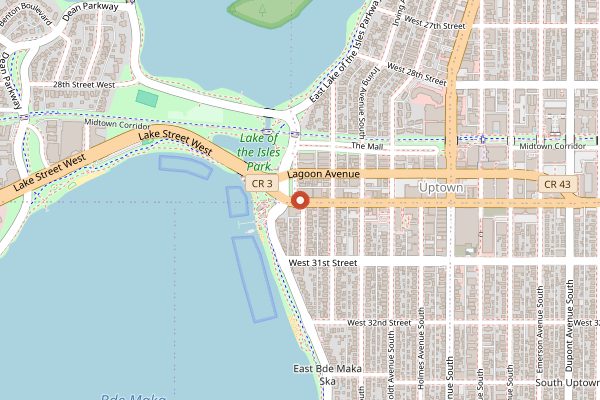 Map showing Mpls Farmers Market on Lyndale in Minneapolis