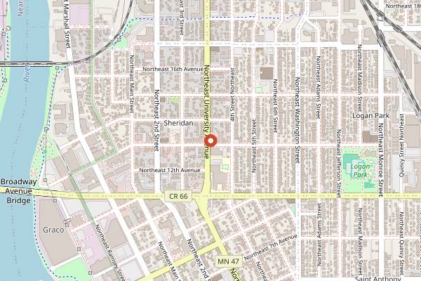 Map showing 331 Club in Minneapolis