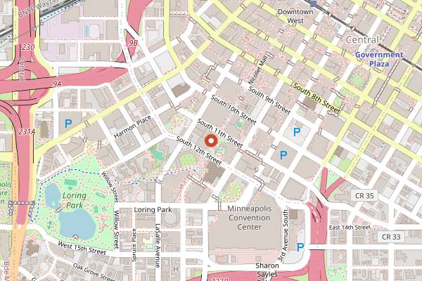 Map showing Brit's Pub in Minneapolis