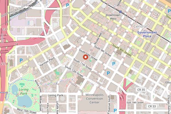 Map showing Dakota in Minneapolis