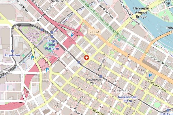 Map showing Gay 90's in Minneapolis