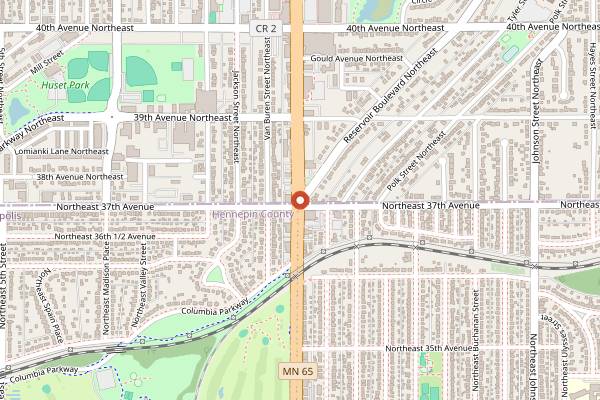 Map showing LUSH Lounge and Theater in Minneapolis