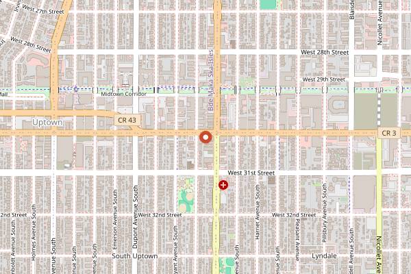 Map showing Volstead's Emporium in Minneapolis