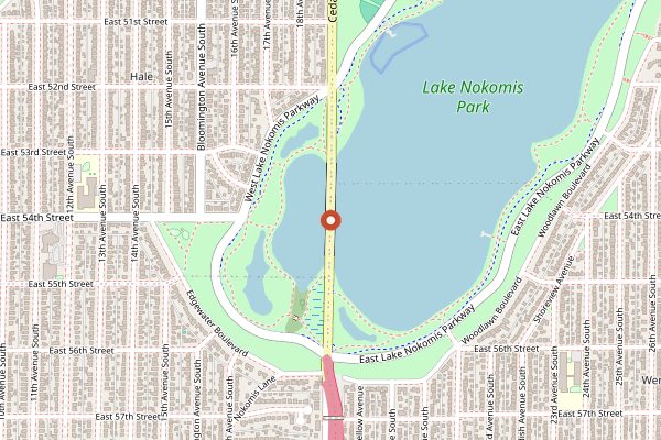 Map showing 5-8 Club in Minneapolis