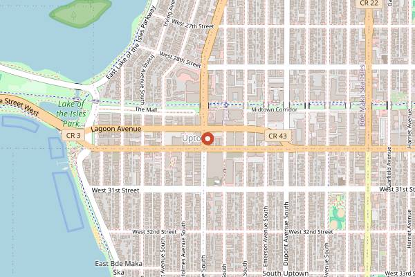 Map showing Hoban Korean BBQ in Minneapolis