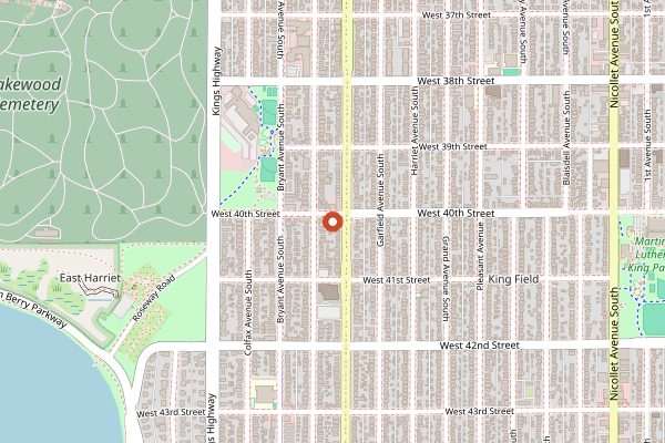 Map showing Khaluna in Minneapolis