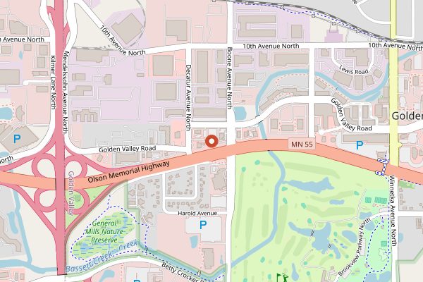 Map showing Lat14 in Minneapolis
