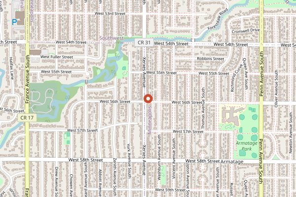Map showing Pizzeria Lola in Minneapolis