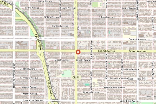 Map showing The Lexington in Minneapolis