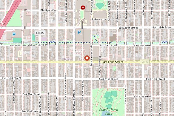 Map showing Pham's Deli in Minneapolis