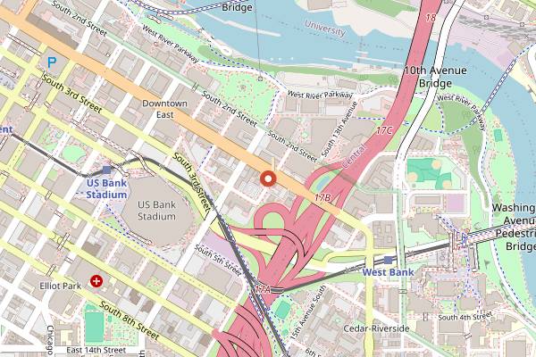 Map showing Milly's Wine Bar and Bistro in Minneapolis