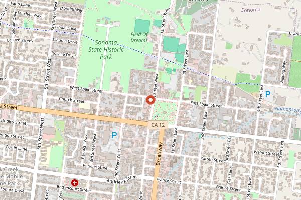Map showing El Dorado Kitchen in Napa