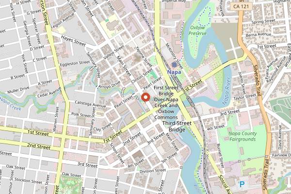 Map showing Cole's Chop House in Napa