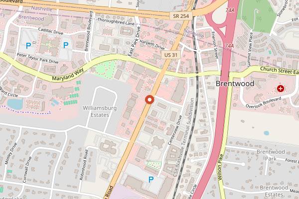 Map showing Puffy Muffin in Nashville
