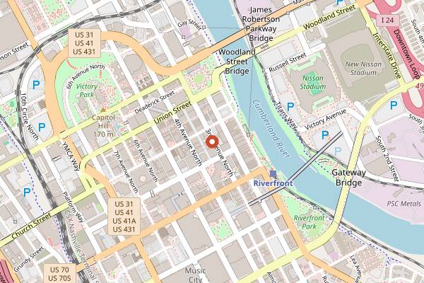 Map showing Cellar Bar in Nashville