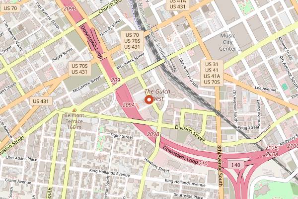 Map showing Hops & Crafts in Nashville