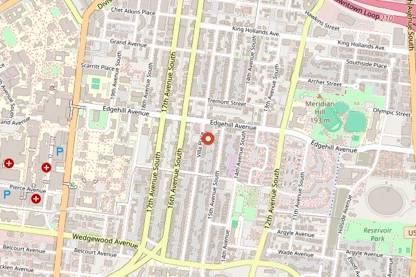 Map showing Old Glory in Nashville