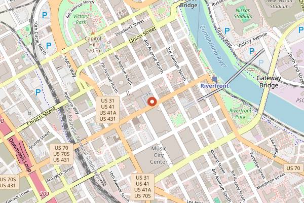 Map showing The Twelve Thirty Club in Nashville