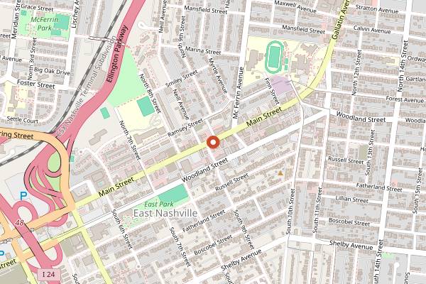 Map showing Smith & Lentz Brewing and Pizza in Nashville