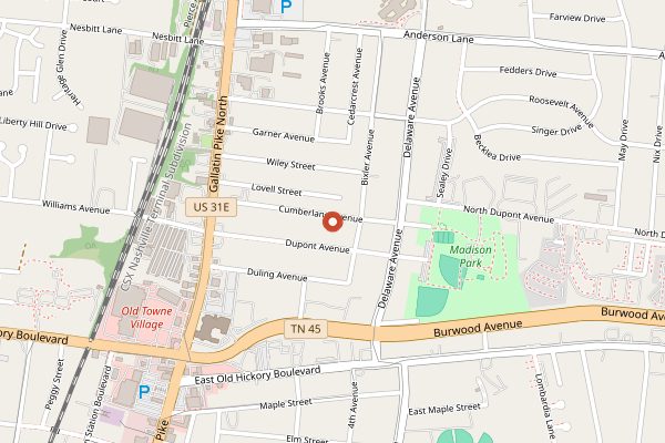 Map showing Yazoo Brewing Company in Nashville