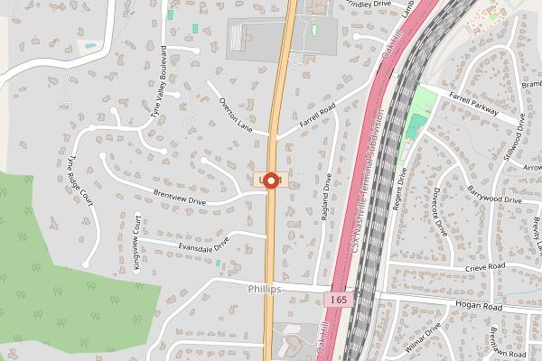 Map showing Fat Mo's in Nashville