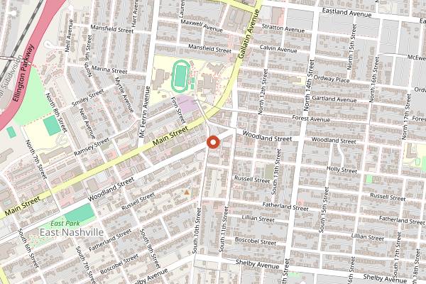 Map showing Five Points Pizza in Nashville