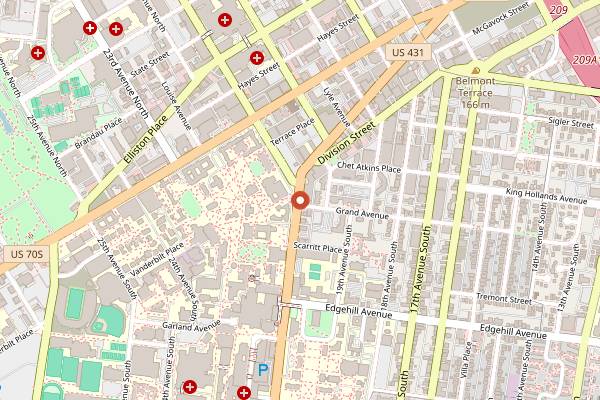 Map showing San Antonio Taco Co. in Nashville