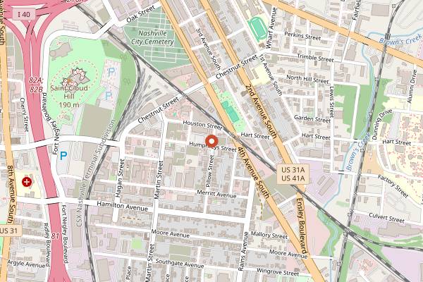 Map showing Humphreys Street Coffee in Nashville