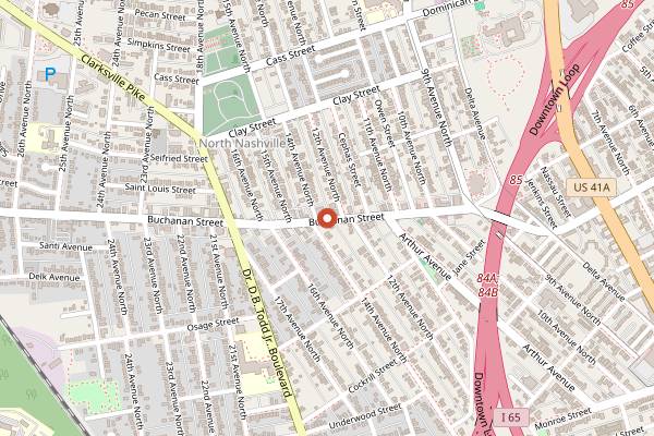 Map showing Morning Glory Cafe in Nashville
