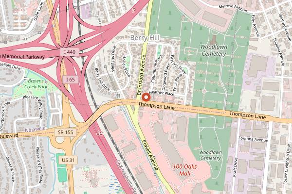 Map showing Sam & Zoe's in Nashville