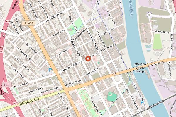 Map showing 312 Pizza Company in Nashville