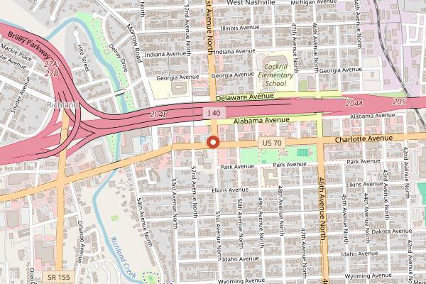 Map showing Coco's Italian Market in Nashville