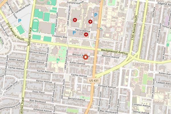 Map showing Dumpling House in Nashville