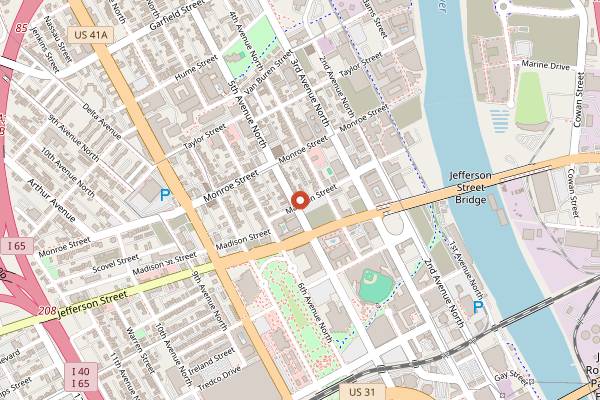 Map showing Germantown Cafe in Nashville