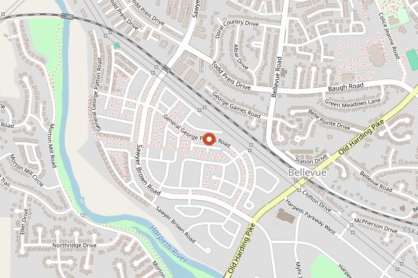 Map showing Loveless Cafe in Nashville