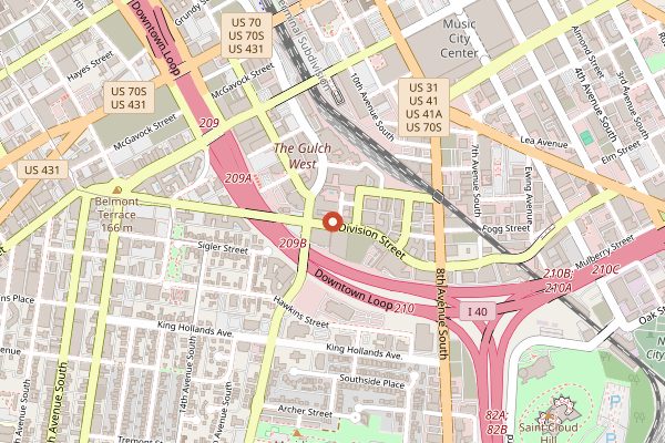 Map showing Otaku Ramen in Nashville