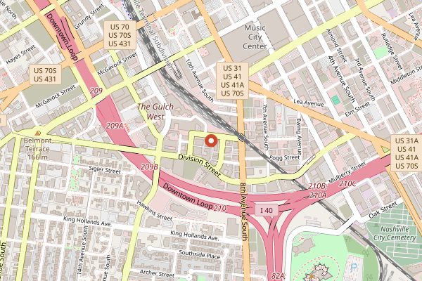 Map showing Peg Leg Porker in Nashville