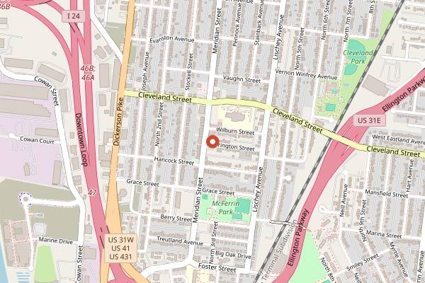 Map showing Redheaded Stranger in Nashville